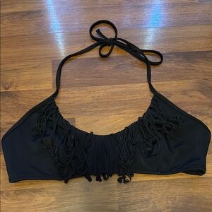 Victoria's Secret Black Bikini Swim Top with Fringe